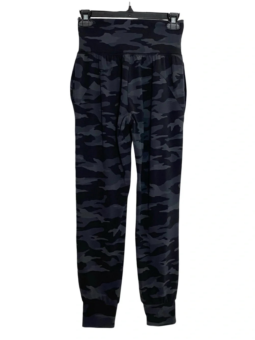 Athleta Salutation Camo Jogger Womens Size XS Black Gray Ankle Crop Pockets Grey